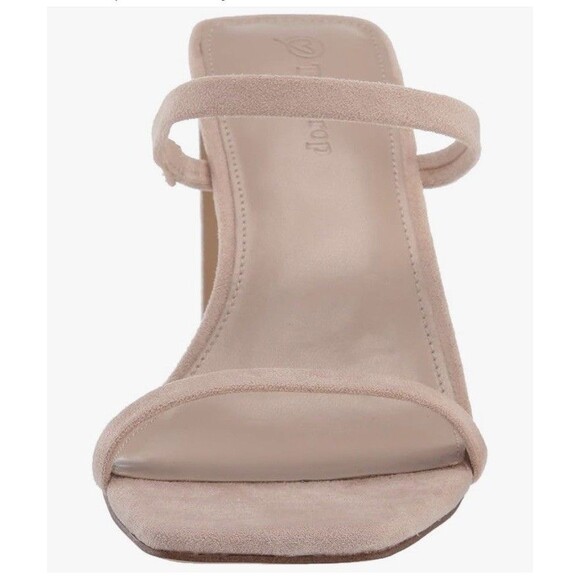 NWT The Drop Women's Avery Square Toe Two Strap High Heeled Sandal Size 7 Beige - Picture 6 of 13